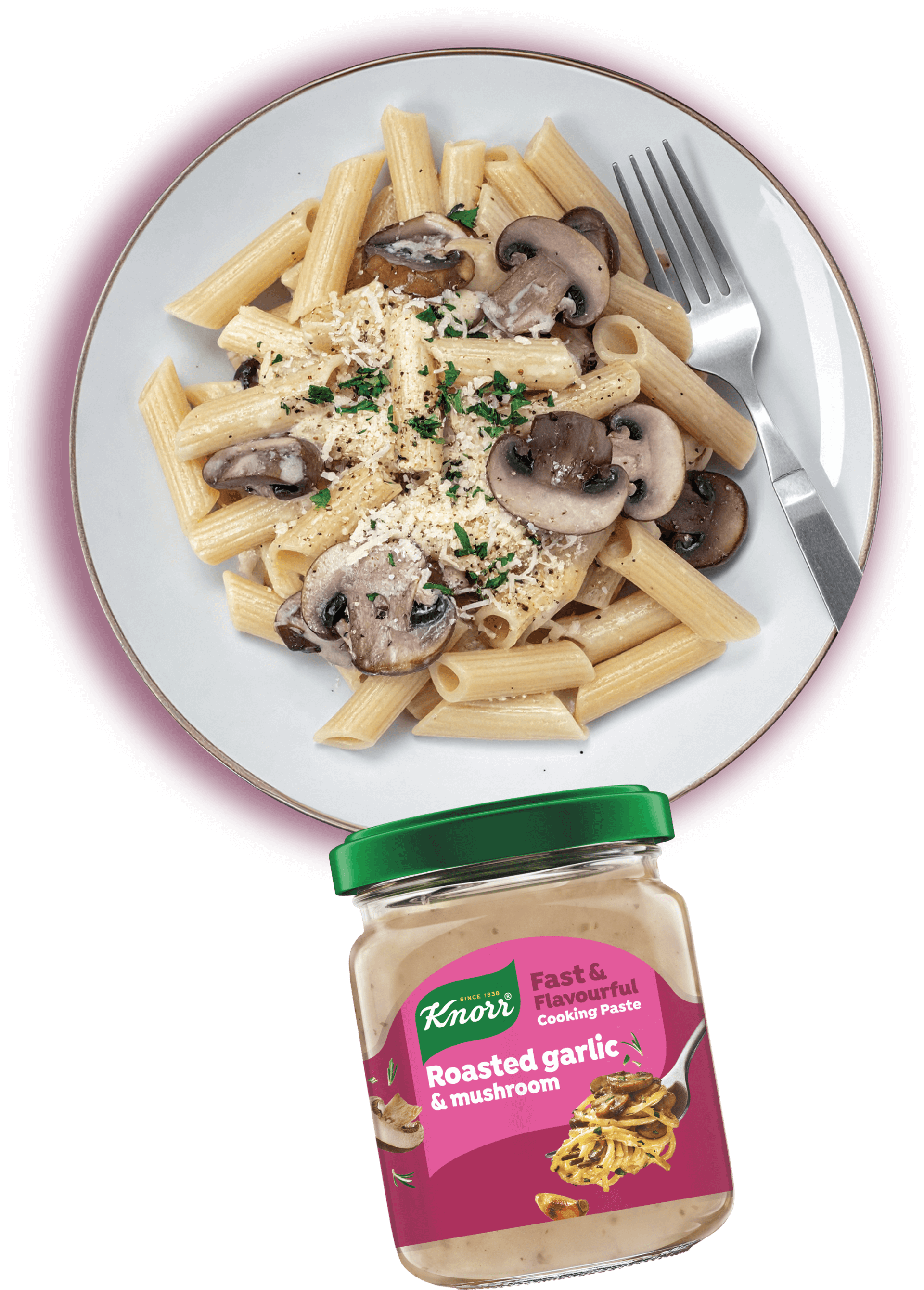 Kremowy makaron z pieczarkami